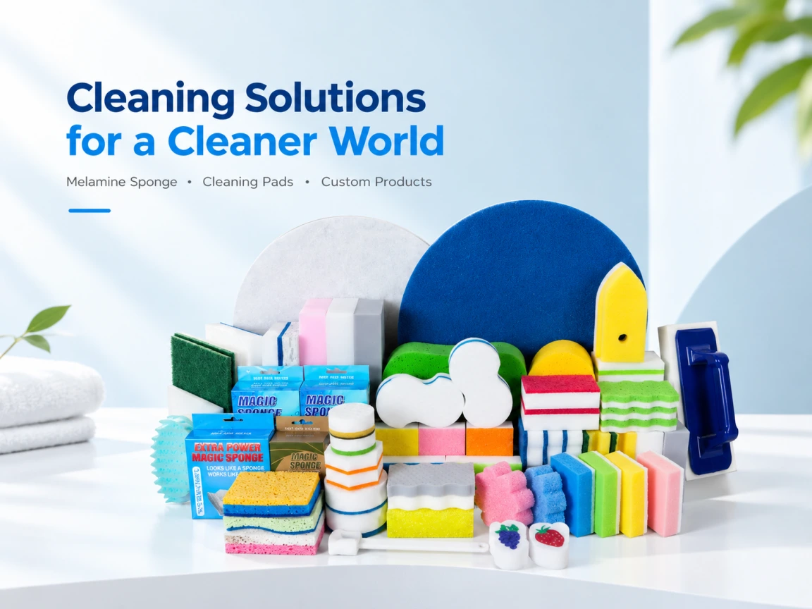 Melamine sponges, cleaning pads and custom cleaning products